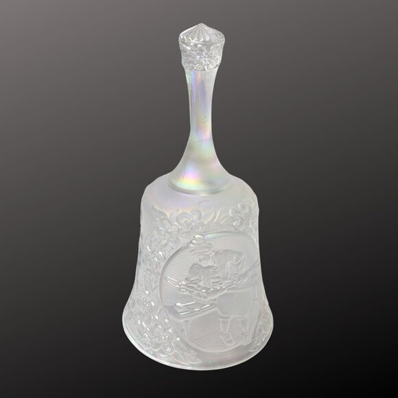 Vintage Fenton Glass Bell w/ Glassblower & Floral Design - Picture 2 of 4